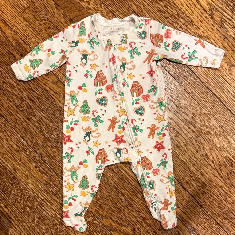 Roller Rabbit Gingerbread Party Infant Zipper Footie